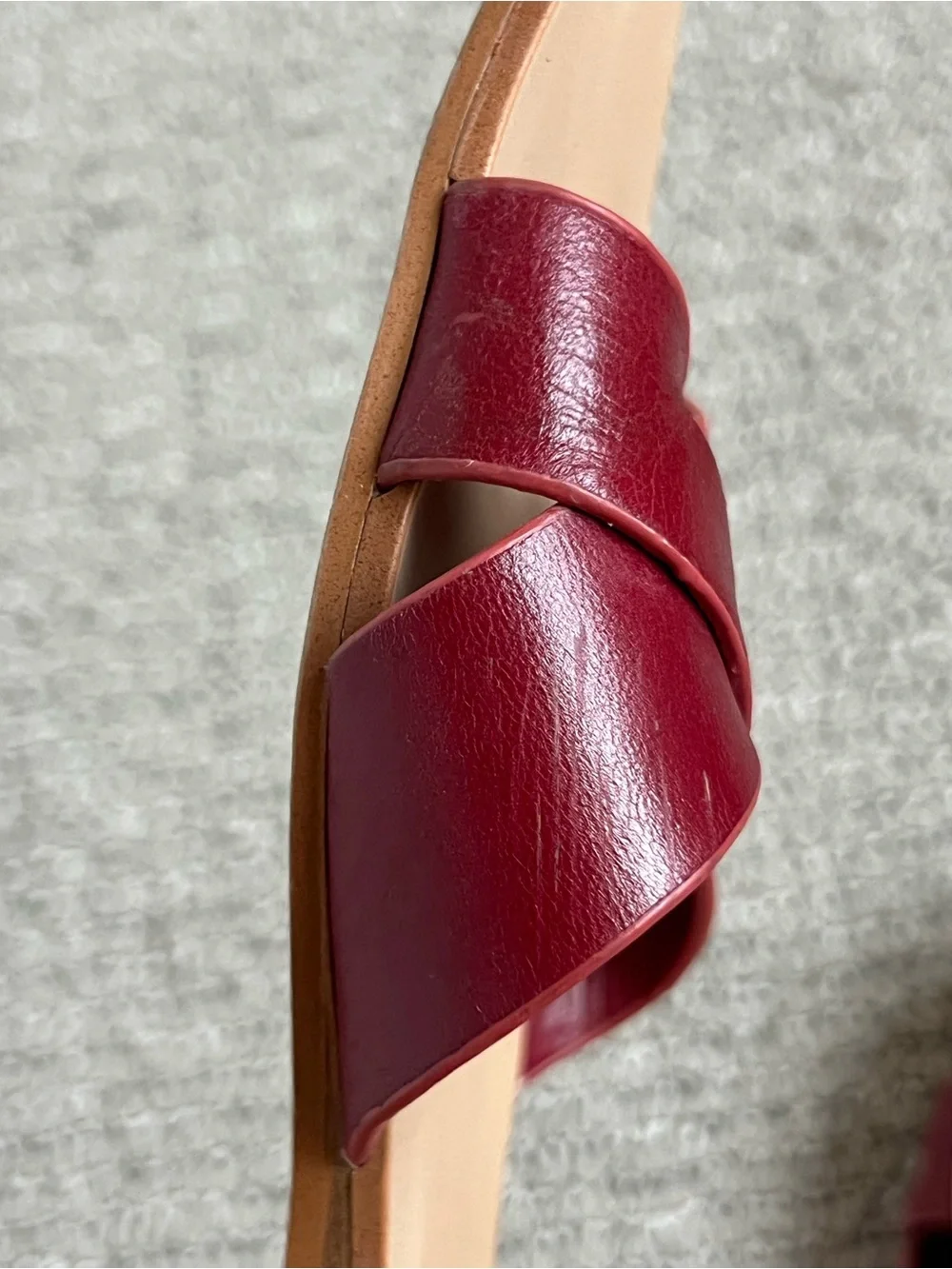 Women's Zara Red Leather Slingback Sandals - Picture 5 of 6